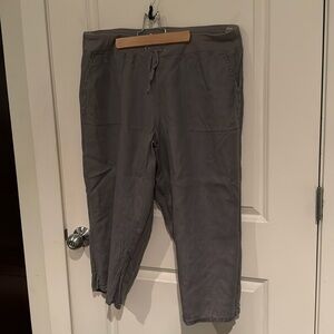 Eileen Fisher 100% Linen Cropped Pants